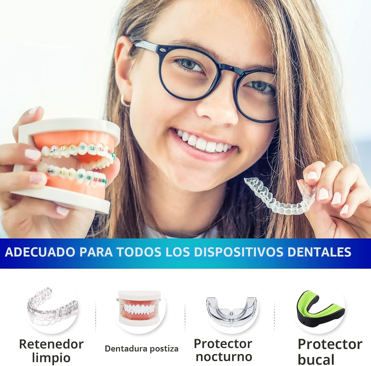 Tabletas Limpiadoras para retenedores con Acción contra Manchas y Olores | (120 uds)